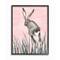 Stupell Industries Bunny Rabbit Jump Grass Wall Art in Black Frame